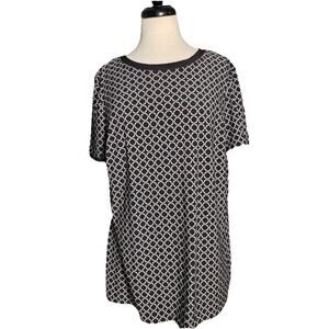 ANNE KLEIN Button-Up Back Blouse Top Women’s Short Sleeves 0X